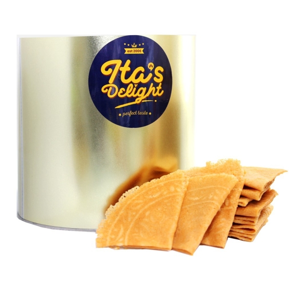 Ita Delight Kuih Kapit Folded Love Letter Premium Gold Tin Extra Santan Coconut Extra Egg Chef Ita Delight Handmade Kuih Raya Cookies Kuala Lumpur (KL), Malaysia, Selangor Supplier, Suppliers, Supply, Supplies | H & H Foodstuff Sdn Bhd