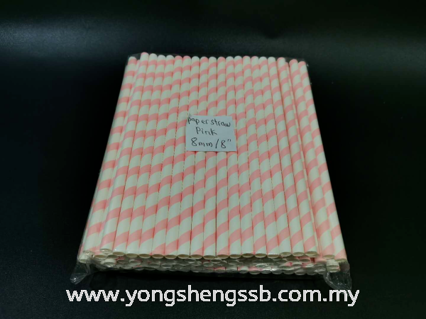 PAPER STRAW PINK 8MM (100PCS/10PKT) Paper Straws Paper Products Johor Bahru (JB), Malaysia, Muar, Skudai Supplier, Wholesaler, Supply | Yong Sheng Supply Sdn Bhd