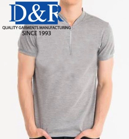 Mandarin Collar T Shirt Premium Quality Fabric Standing Collar OEM T-Shirt  