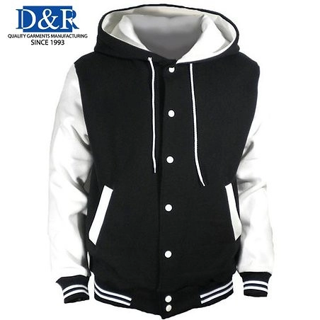 Custom made OEM Varsity Jacket with Hood Fleece Premium Quality 