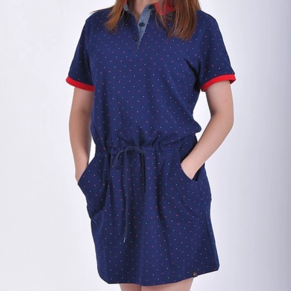 Ladies Polo Dress Premium Lacoste Fabric Custom Knitted Dress 