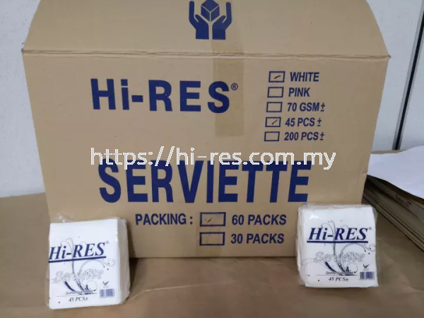 Serviette/Tissue/Napkin-Multi Purpose/Virgin Pulp/White/Soft (60packs per box) (45+/- pcs per pack) Servittee Tissue / Jumbo Roll Tissue/M Fold Tissue Malaysia, Kuala Lumpur (KL), Selangor Supplier, Manufacturer, Supply, Supplies | YUN YU PAPER SDN BHD