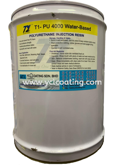 T1 PU 4000 (water-based) 18kg/pail Injection Supply Selangor, Malaysia, Kuala Lumpur (KL), Kajang Supplier, Suppliers, Supply, Supplies | YCL Coating Sdn Bhd