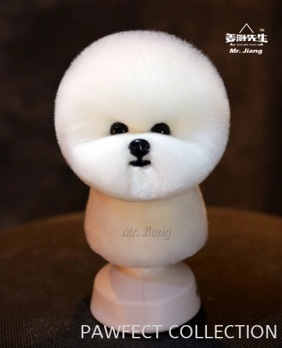 Mr. Jiang Bichon Model Dog Head Wig in White (without mannequin)