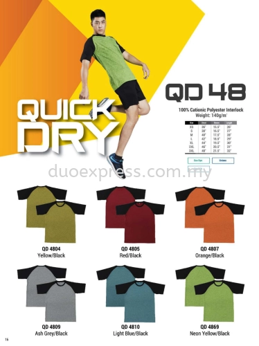 Oren QD48 Roundneck Microfibre QuickDri Unisex