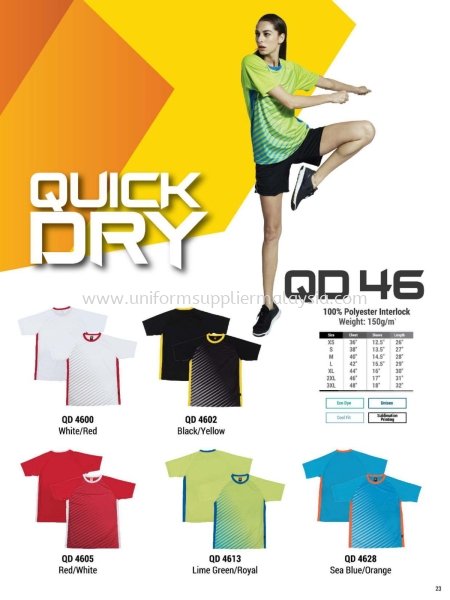 Oren QD45 Roundneck Microfibre QuickDri Unisex OREN BAJU ROUND NECK TEE BAJU OREN SPORT - READY MADE Malaysia, Selangor, Kuala Lumpur (KL), Petaling Jaya (PJ) Supplier, Suppliers, Supply, Supplies | Duo Express