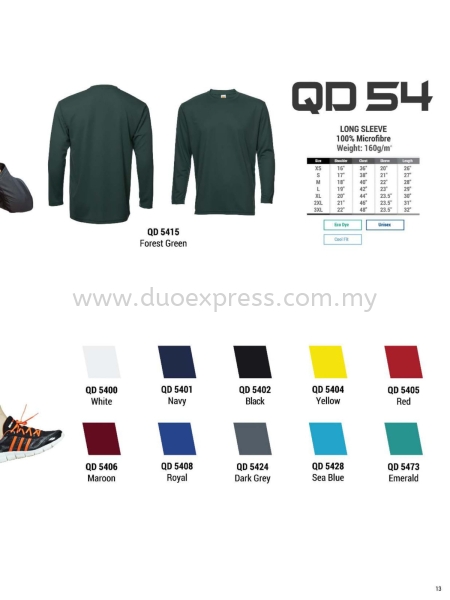 Oren QD54 Roundneck Microfibre QuickDri Unisex Long Sleeve OREN BAJU ROUND NECK TEE BAJU OREN SPORT - READY MADE Malaysia, Selangor, Kuala Lumpur (KL), Petaling Jaya (PJ) Supplier, Suppliers, Supply, Supplies | Duo Express