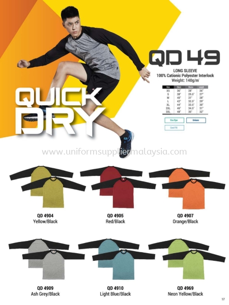 Oren QD49 Roundneck Microfibre QuickDri Unisex Long Sleeve OREN BAJU ROUND NECK TEE BAJU OREN SPORT - READY MADE Malaysia, Selangor, Kuala Lumpur (KL), Petaling Jaya (PJ) Supplier, Suppliers, Supply, Supplies | Duo Express