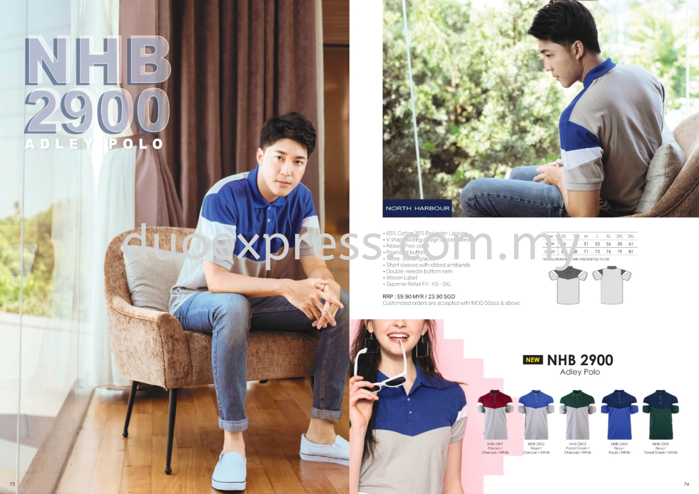 North Harbour NHB 2900 Mix Cotton Collar Polo Shirt