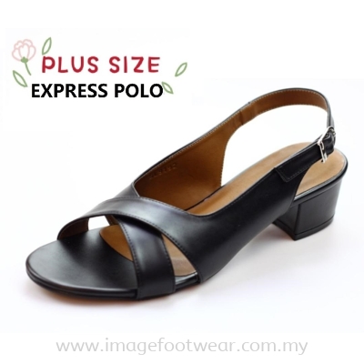 Express Polo Plus Size Ladies Sandal with 1.2 Inch Heel - SL- 9192- BLACK Colour