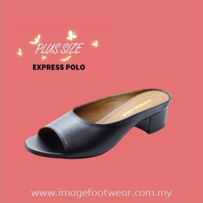 Express Polo Plus Size Ladies Sandal with 1.2 Inch Heel - SL- 9194- BLACK Colour