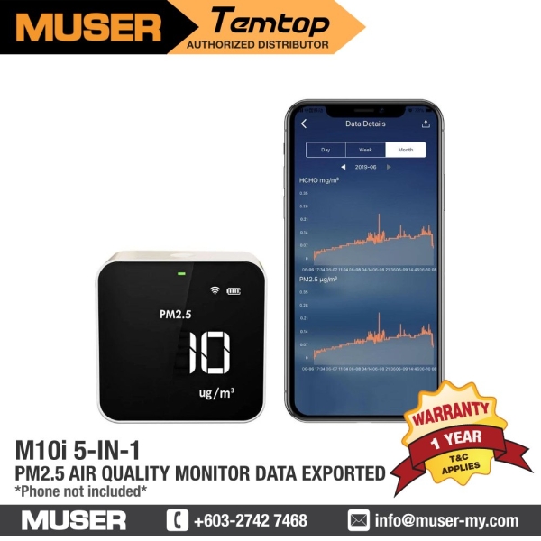 M10i 5-in-1 Wireless PM2.5 Air Quality Monitor Data Exported Air Quality Monitor Temtop Kuala Lumpur (KL), Malaysia, Selangor, Sunway Velocity Supplier, Suppliers, Supply, Supplies | Muser Apac Sdn Bhd