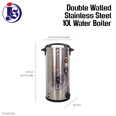 10 Liter Double Walled Stainless Steel Water Boiler