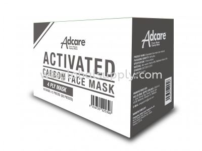 Adcare Activated Carbon Face Mask 4 PLY (50PCS)