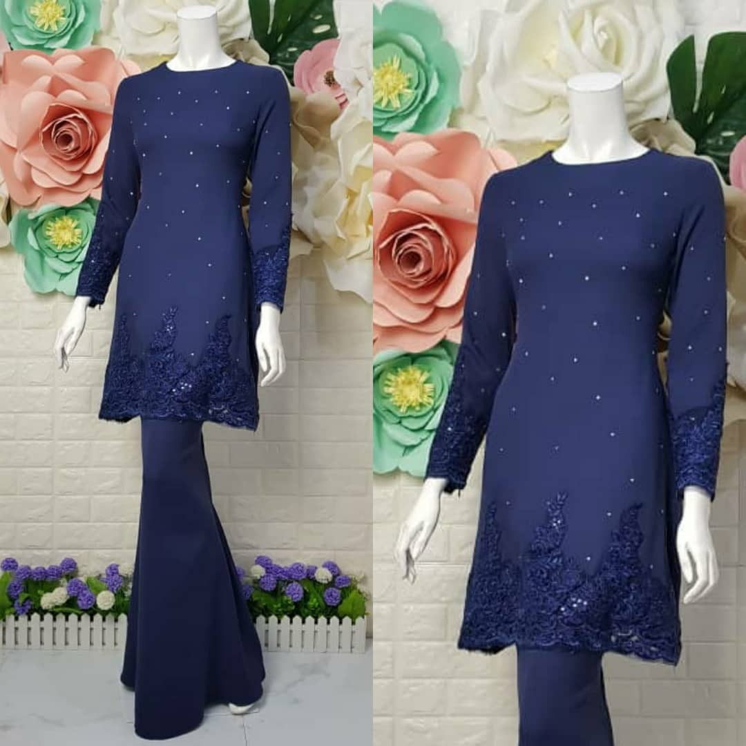 KURUNG MODERN LACE S2063 (NAVY BLUE 