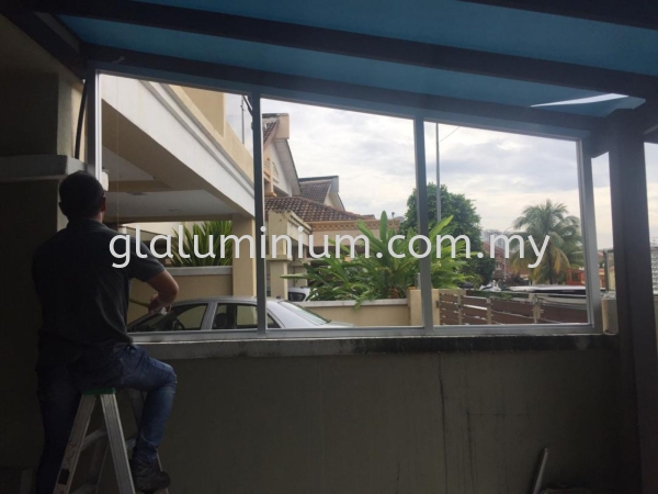 aluminium silver + Emg 5 ( green) glass Aluminium Shopfront Glass Selangor, Malaysia, Kuala Lumpur (KL), Cheras Supplier, Installation, Supply, Supplies | GL GLASS & ALUMINIUM TRADING