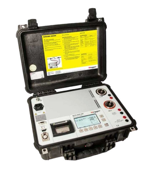 megger mjolner200 200a micro-ohm meter with dual ground safety