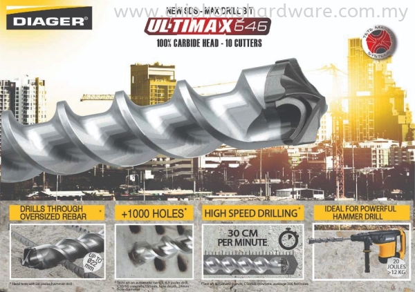 Diager Drill Bits DIAGER Power Tools Selangor, Malaysia, Kuala Lumpur (KL), Seri Kembangan Supplier, Suppliers, Supply, Supplies | CHIP HONG HARDWARE SDN BHD