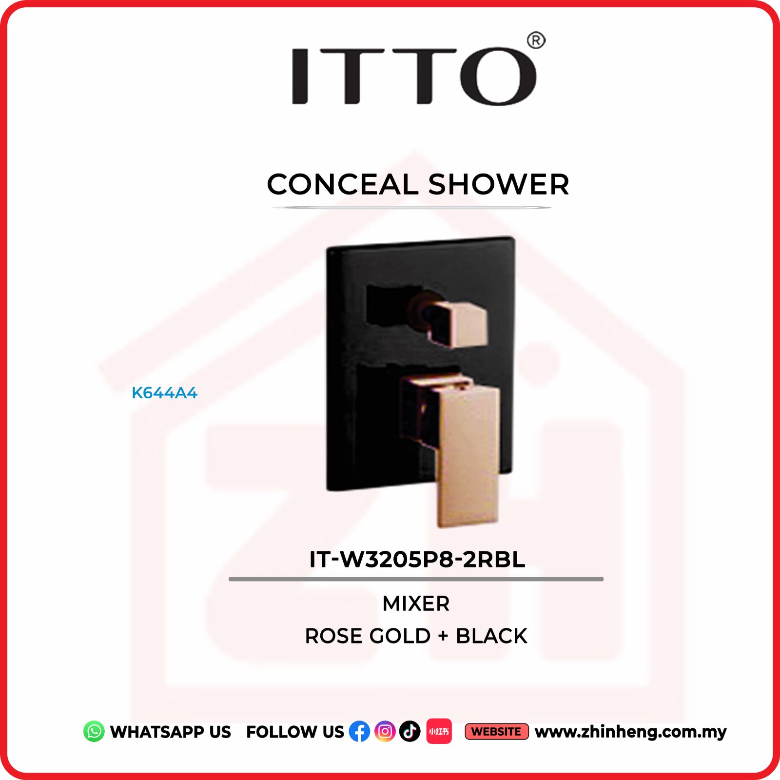 ITTO CONCEAL SHOWER TAP  IT-W3205P8-2RBL