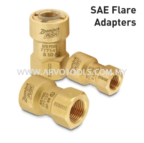 ZoomLock PUSH Fittings PZKPR-F4 SAE FLARE ADAPTERS - 1/4 inch