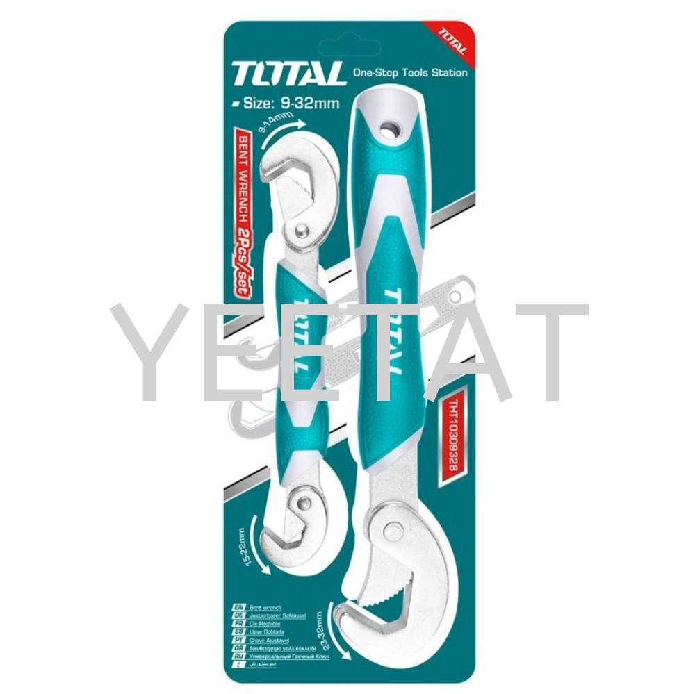 [ TOTAL ] THT10309328 2 Pcs Bent Wrench 9-32MM