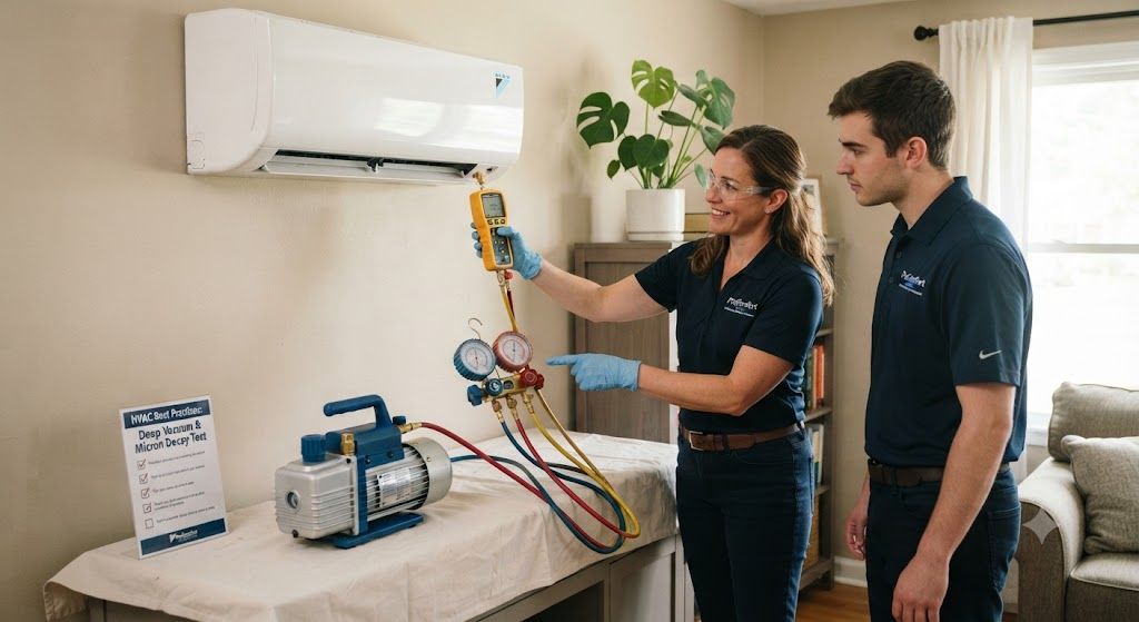 Air conditioner vacuuming best practices