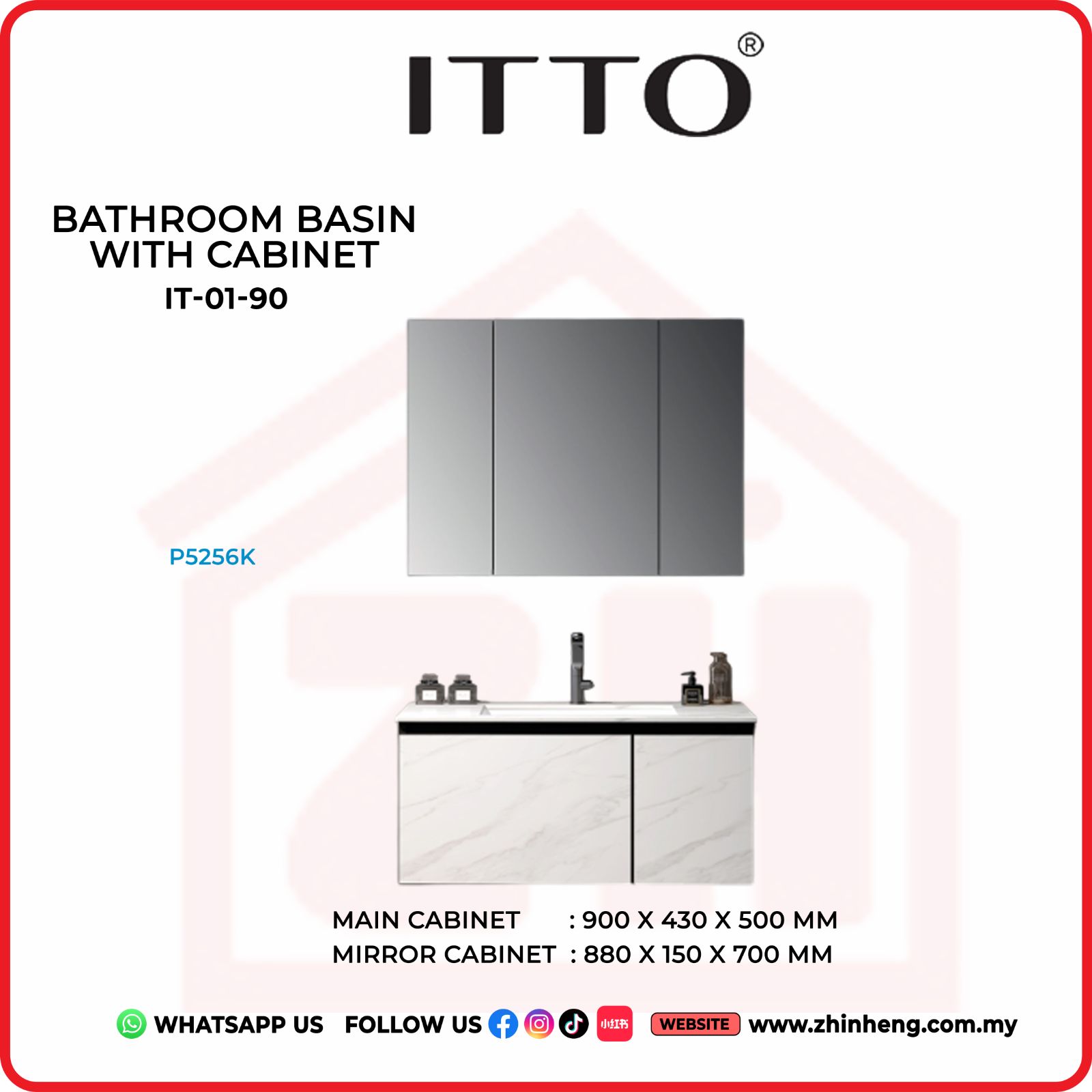 ​​​​​​​ITTO BATHROOM BASIN WITH CABINET  IT-01-90