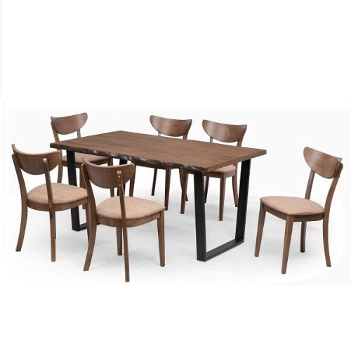 ALASKA WAKO II Dining Set (1 + 6) Walnut