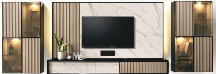 VD-9055BR SET 4 WALL MOUNTED TV CABINET (LCD SERIES)