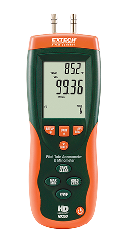 EXTECH HD350 Pitot Tube Anemometer + Differential Manometer AIR FLOW EXTECH Selangor, Malaysia, Kuala Lumpur (KL), Klang Supplier, Suppliers, Supply, Supplies | NFASIA INSTRUMENTS