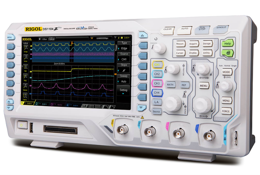 rigol ds1104z-s plus 100mhz digital oscilloscope with 4 channels and 16 digital channels