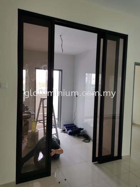  Hanging Sliding Doors + shopfront fix glass Selangor, Malaysia, Kuala Lumpur (KL), Cheras Supplier, Installation, Supply, Supplies | GL GLASS & ALUMINIUM TRADING