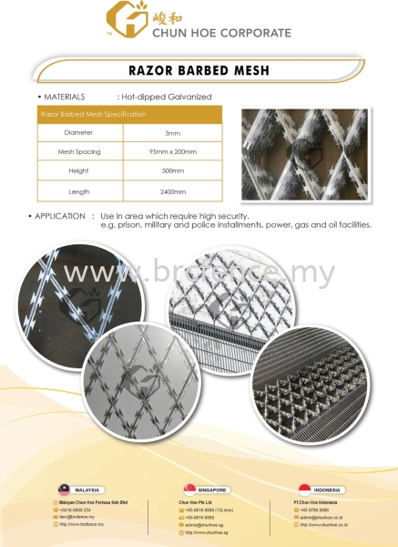 Razor Barbed Mesh Razor Barbed Tape Malaysia, Johor, Singapore, Indonesia Supplier, Manufacturer, Supply, Supplies | MALAYAN METAL STEEL SDN. BHD.