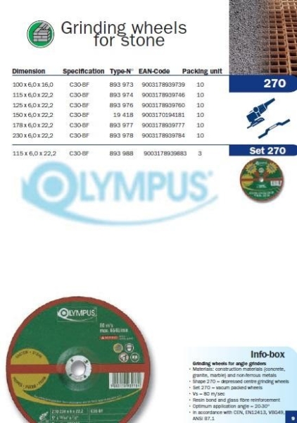 OLMP 9 Olympus Grinding & Cutting Disc Selangor, Malaysia, Kuala Lumpur (KL), Puchong Supplier, Distributor, Supply, Supplies | Kobewel Kogyo Gases Sdn Bhd