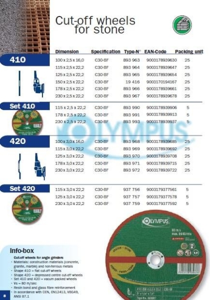 OLMP 8 Olympus Grinding & Cutting Disc Selangor, Malaysia, Kuala Lumpur (KL), Puchong Supplier, Distributor, Supply, Supplies | Kobewel Kogyo Gases Sdn Bhd