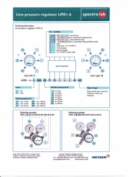 (R010) Spectron LM51 6 (931x1280) Messer Regulator Selangor, Malaysia, Kuala Lumpur (KL), Puchong Supplier, Distributor, Supply, Supplies | Kobewel Kogyo Gases Sdn Bhd