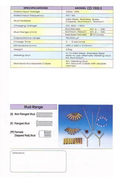 (A027) O2 CD1500 STUD SPEC Kobewel Welding Machine Selangor, Malaysia, Kuala Lumpur (KL), Puchong Supplier, Distributor, Supply, Supplies | Kobewel Kogyo Gases Sdn Bhd