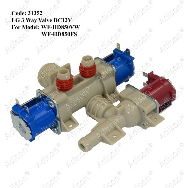 Code: 31352 LG 3 Way Assy Valve DC12V Water Valve / Inlet Valve Washing Machine Parts Melaka, Malaysia Supplier, Wholesaler, Supply, Supplies | Adison Component Sdn Bhd