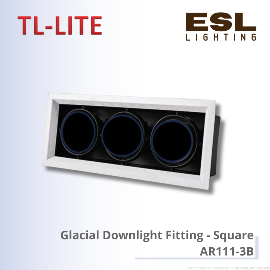 TL-LITE Glacial Downlight Fitting (Square) - AR111-3B