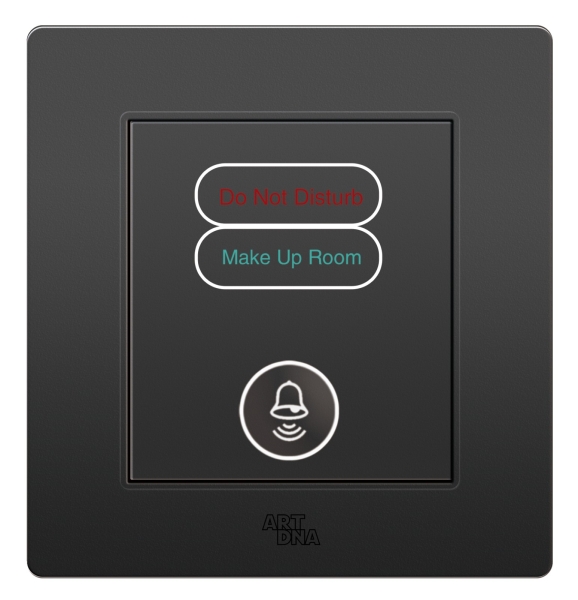 2A BELL SWITCH WITH 'DO NOT DISTURB' & 'MAKE UP ROOM' INDICATOR HOTEL SERIES A77 MATT BLACK SERIES Johor Bahru (JB), Malaysia, Selangor, Kuala Lumpur (KL) Supplier, Suppliers, Supply, Supplies | Art Dna (M) Sdn Bhd