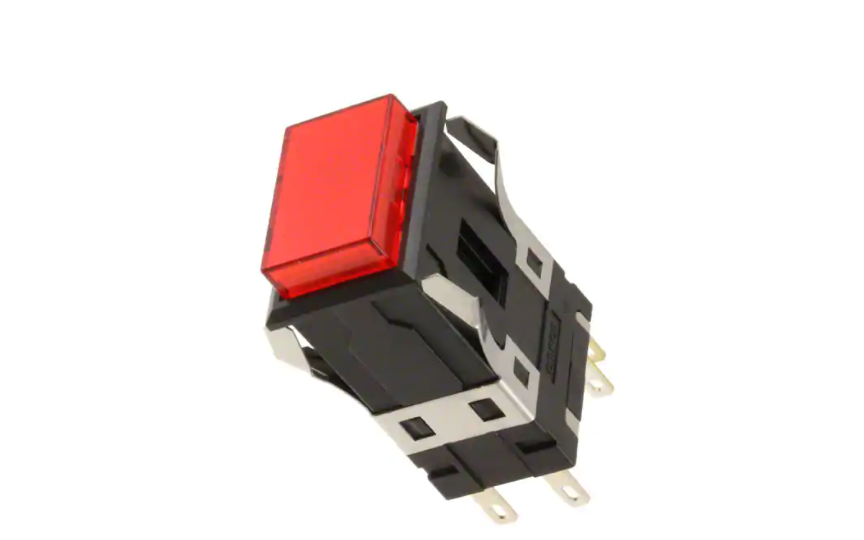 omron a3s (super luminosity type) pushbutton switch series with square 40-mm body. new models added with u