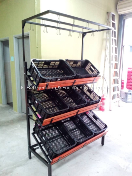 3 tier vegetable rack cw 8 basket cw banana stand  SUPERMARKET ACCESSORIES SUPERMARKET DISPLAY EQUIPMENT Johor Bahru (JB), Malaysia Supplier, Suppliers, Supply, Supplies | FL Refrigeration & Engineering Enterprise (M) Sdn Bhd