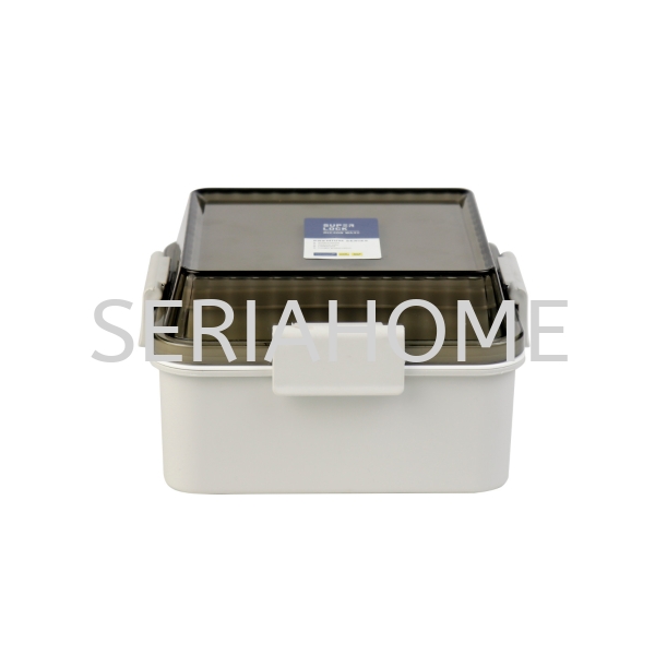 Superlock 2 Layer Square Lunchbox - 1,550 ML Grey Superlock Set & Lunchbox Series Super Lock Malaysia, Negeri Sembilan, Nilai Supplier, Suppliers, Supply, Supplies | SERIAHOME (M) SDN BHD