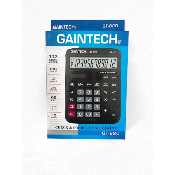 Gaintech Electronic Calculator GT 820 Gaintech Calculator Stationery & Craft Johor Bahru (JB), Malaysia Supplier, Suppliers, Supply, Supplies | Edustream Sdn Bhd