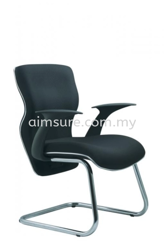 Visitor chair with chrome line and armrest AIM664A-ELIXIR