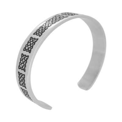 CELTIC KNOT CUFF WIDE BRACELETS (SS)