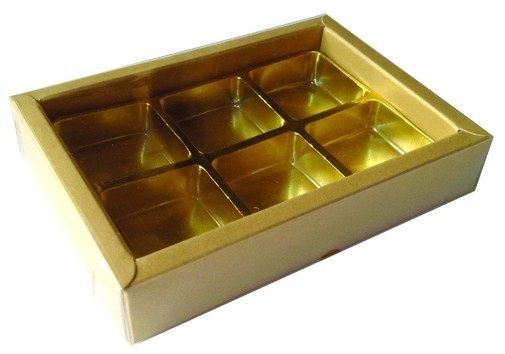 Z4 - 6 Cavities Gold Tray Gift Box Packaging Malaysia, Selangor, Kuala Lumpur (KL), Shah Alam, Petaling Jaya (PJ) Supplier, Manufacturer, Supply, Supplies | Milky Way Food Industries Sdn Bhd