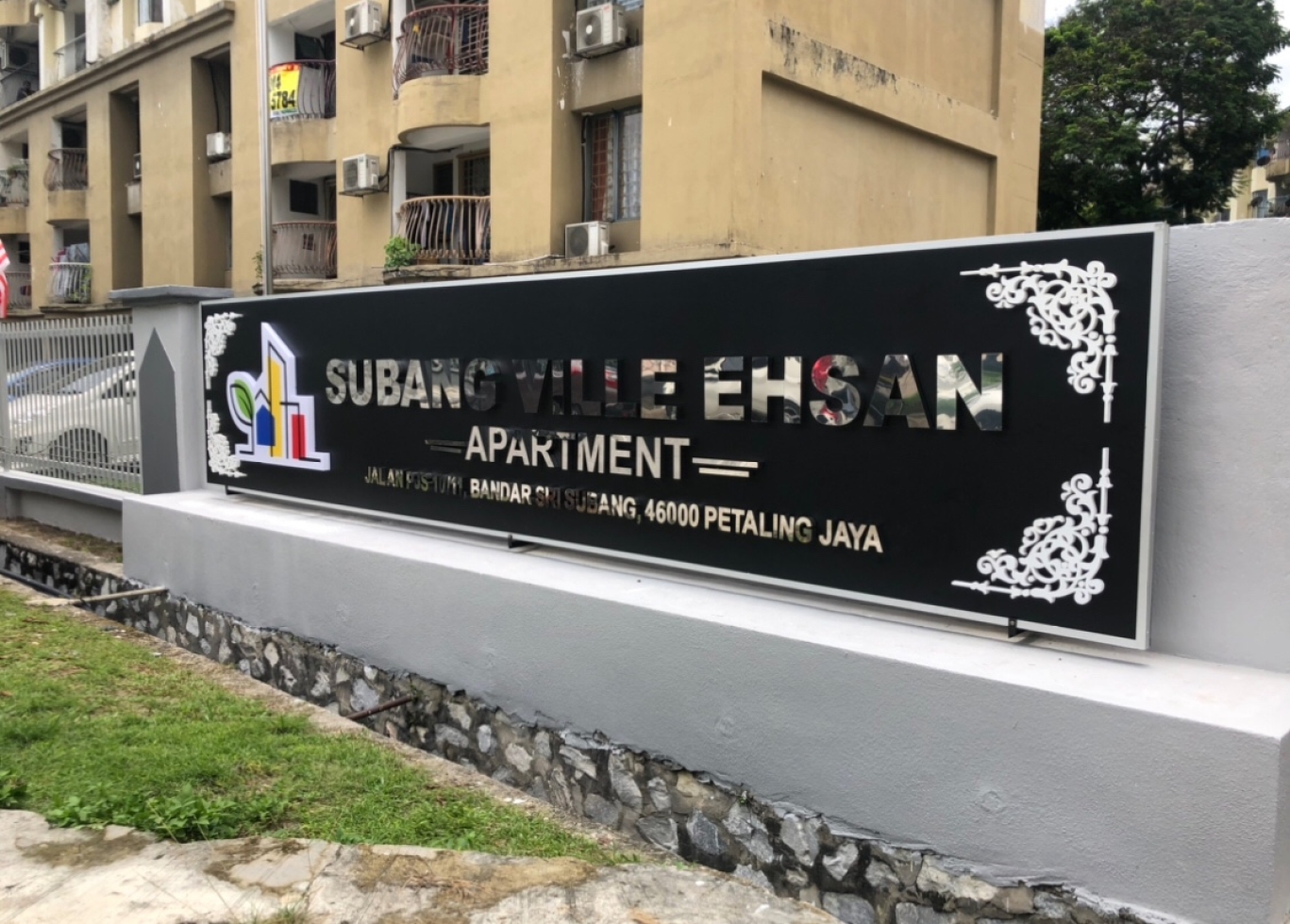 Subang Ville Ehsan Apartment Signboard Advertising Signboard Puchong Stainless Steel Box Up Mirror Malaysia Kuala Lumpur Puchong Manufacturer Maker Ad Super Led Neon