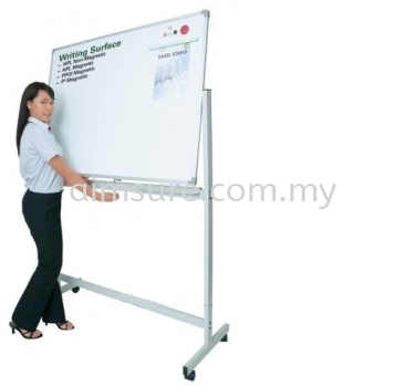 Double sided magnetic whiteboard with mobile stand