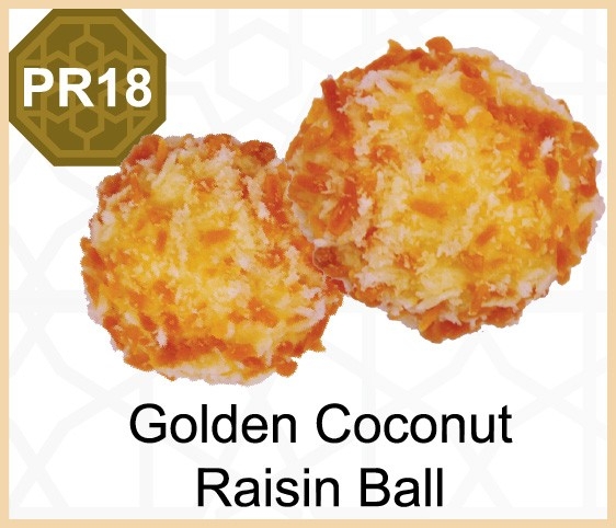 PR18-Golden Coconut Raisin Ball Hari Raya Products Malaysia, Selangor, Kuala Lumpur (KL), Shah Alam, Petaling Jaya (PJ) Supplier, Manufacturer, Supply, Supplies | Milky Way Food Industries Sdn Bhd